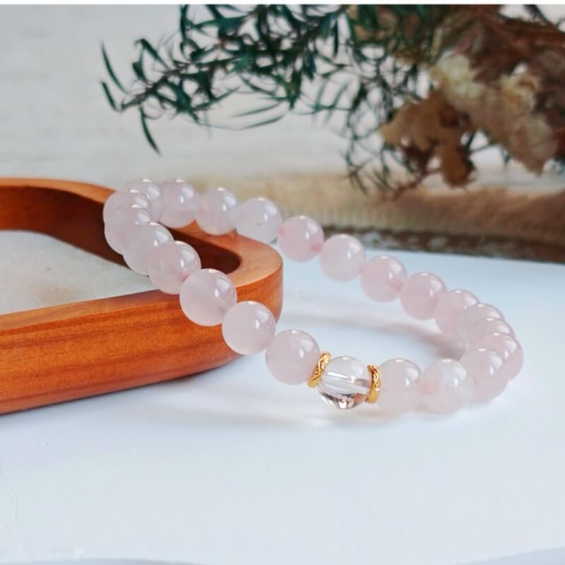 Rose Quartz Chinese Five-Element crystal bracelet